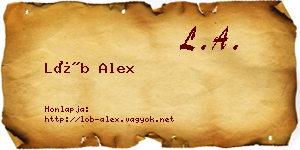 Löb Alex névjegykártya